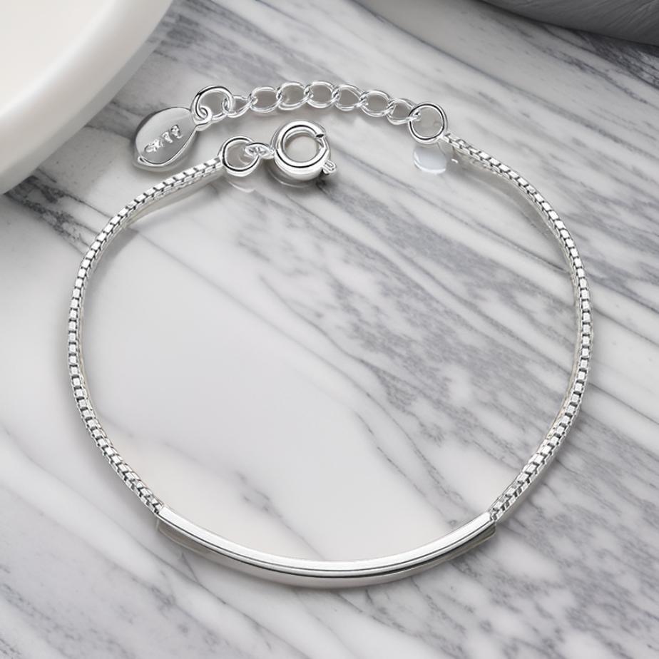 Armband dames zilver met bar