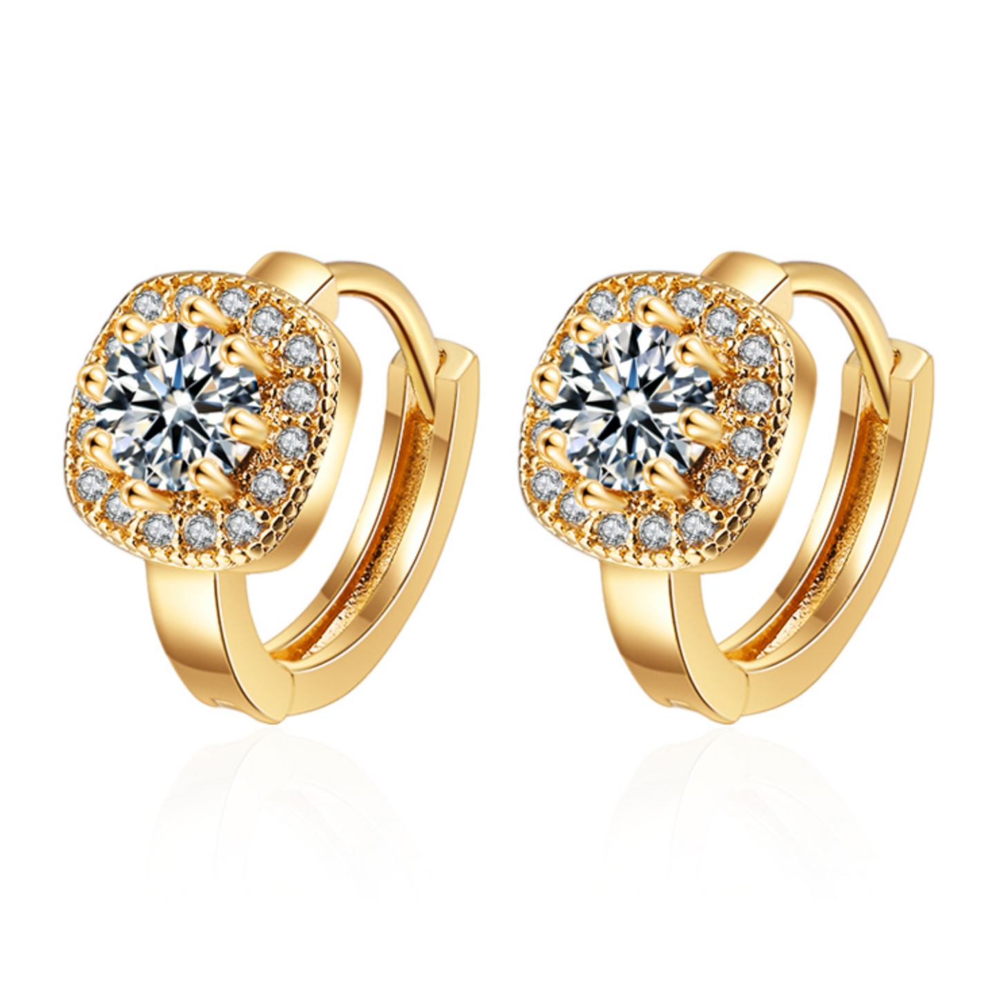 Oorringen goldplated - Zirkonia stenen