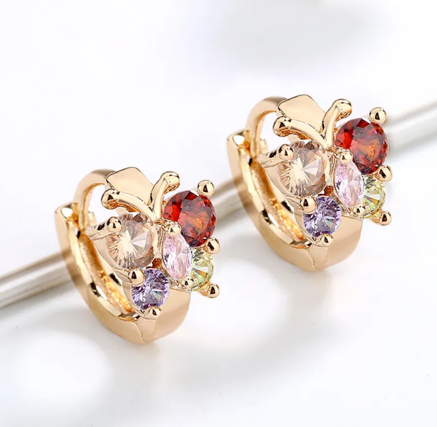 Dames oorringen - vlinder oorbellen - Zirkonia oorringen