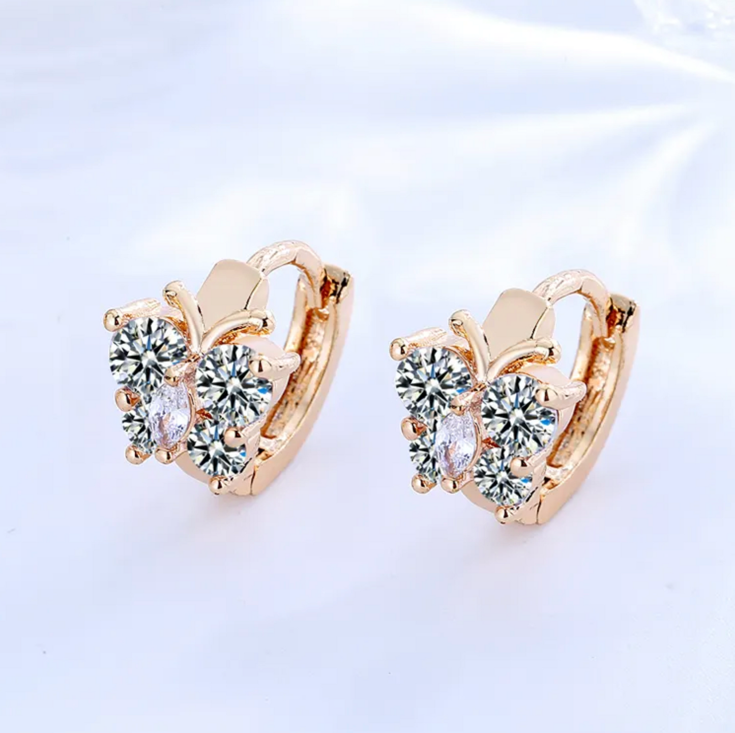 Dames oorringen - vlinder oorbellen - Zirkonia oorringen