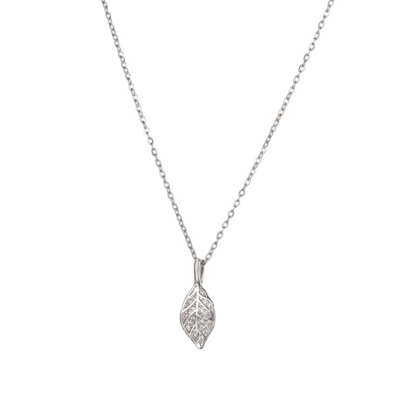 Leaf ketting - zilverkleurige dames ketting - Liefs Jade