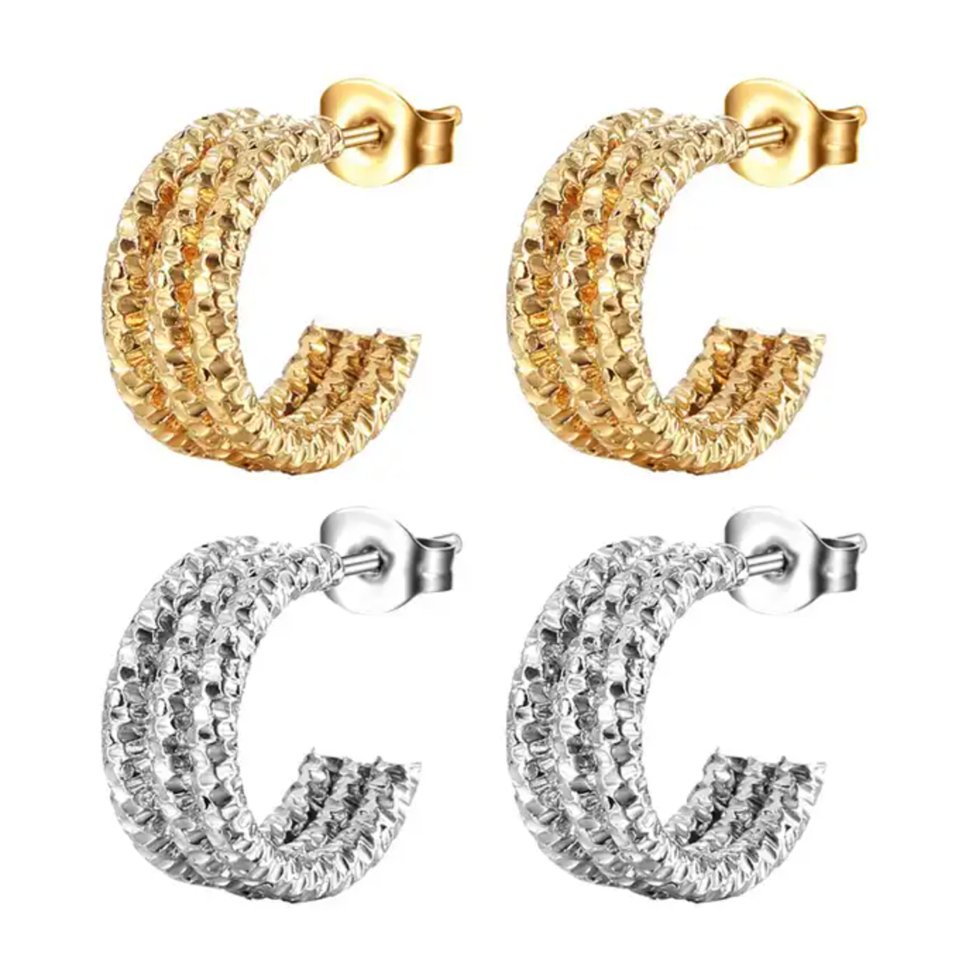 Double earrings - goudkleurige dames oorringen - Liefs Jade