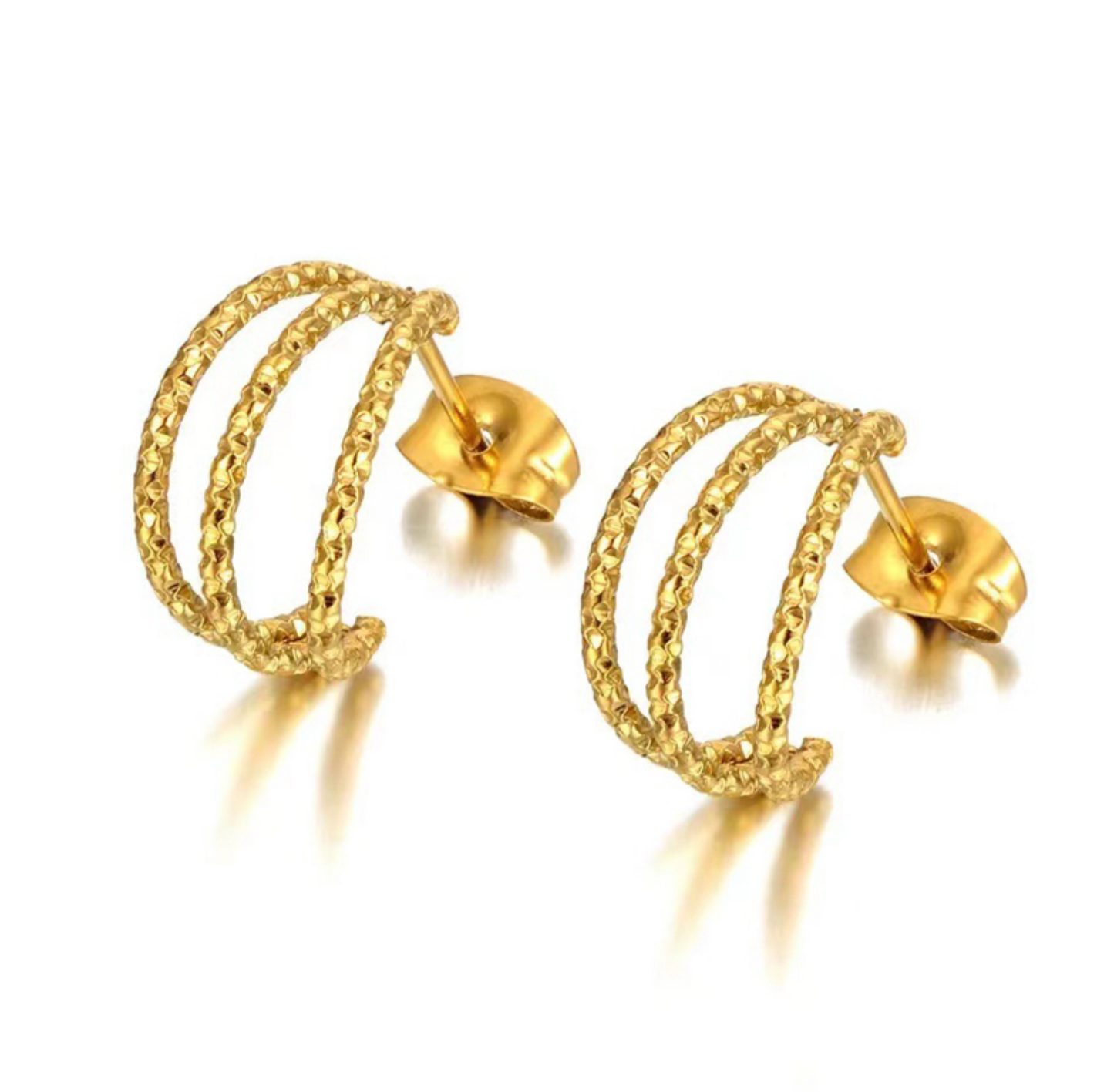 Dubbele oorringen - goudkleurige oorbellen - Liefs Jade