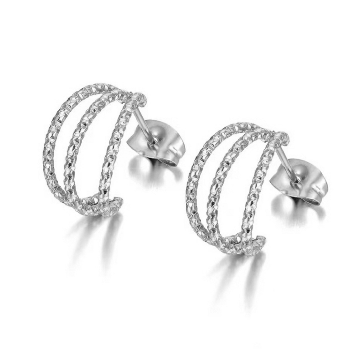 Dubbele oorringen - zilverkleurige oorbellen - Liefs Jade