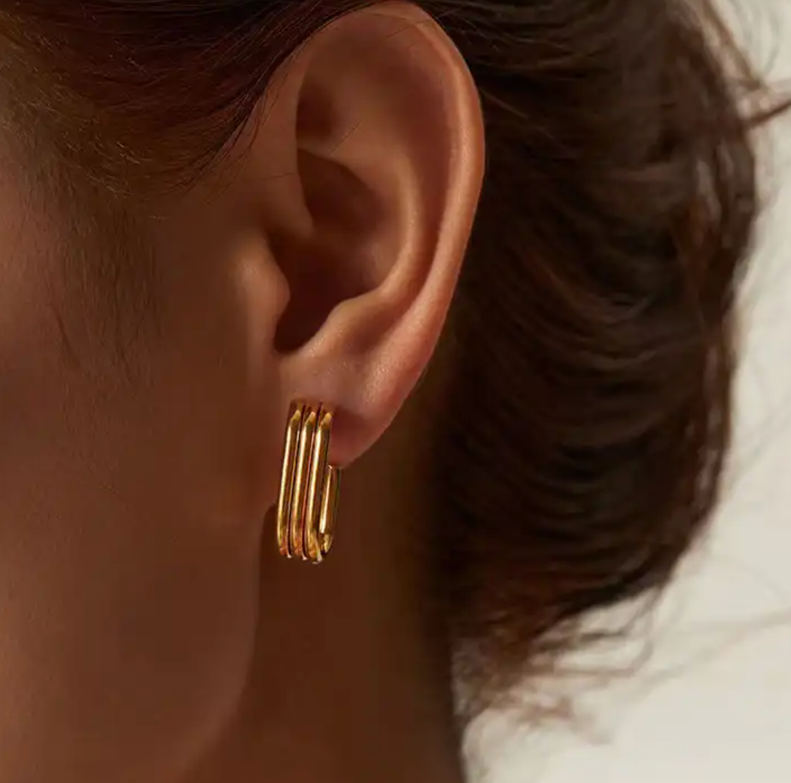 Rechthoekige oorringen - goudkleurige oorbellen - Liefs Jade