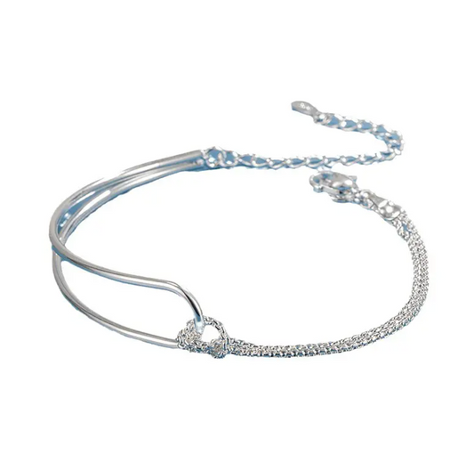 Bangle armband - zilverkleurige armband - Liefs Jade