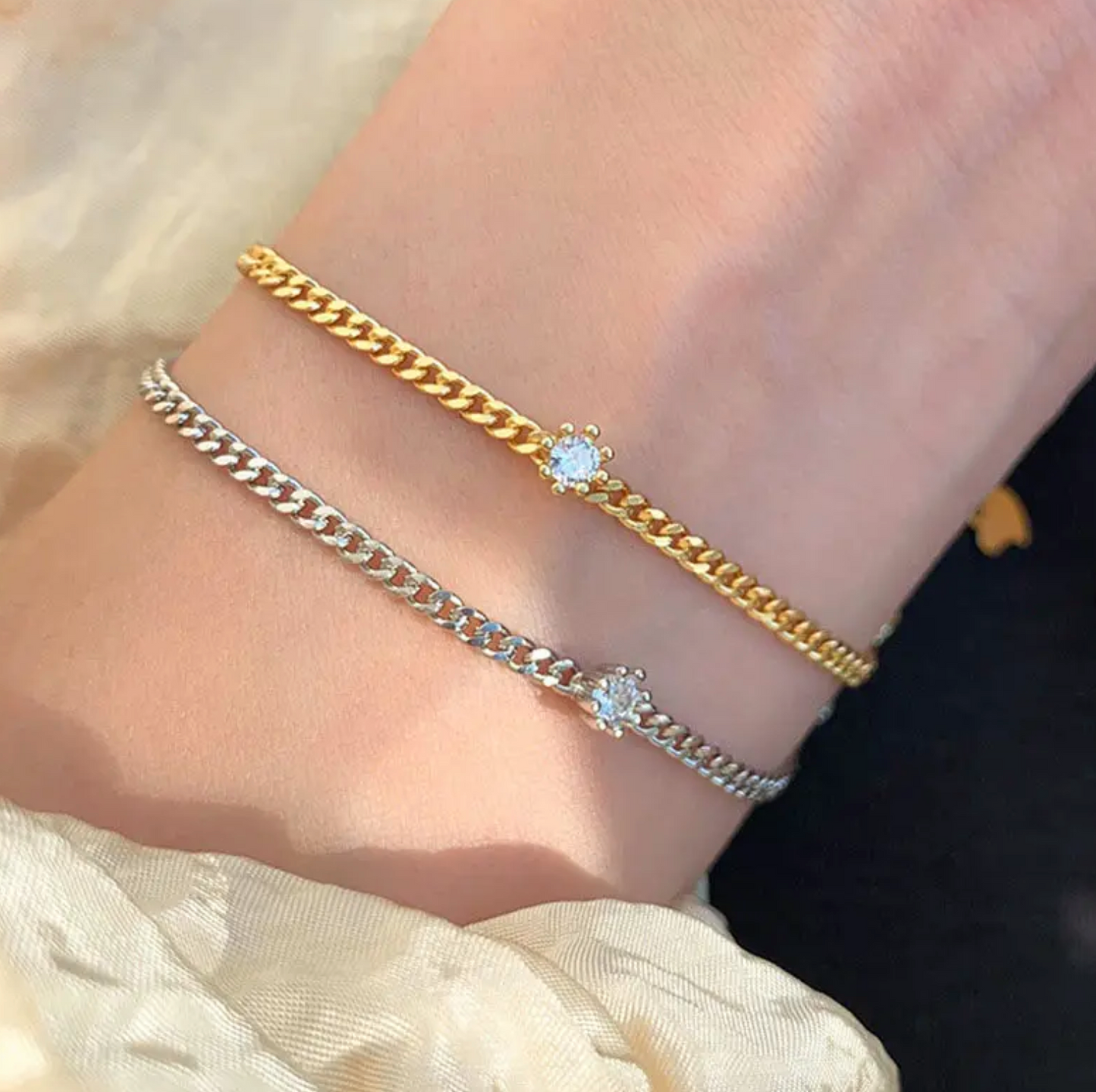 Zirkonia armband - goudkleurige dames armband - Liefs Jade