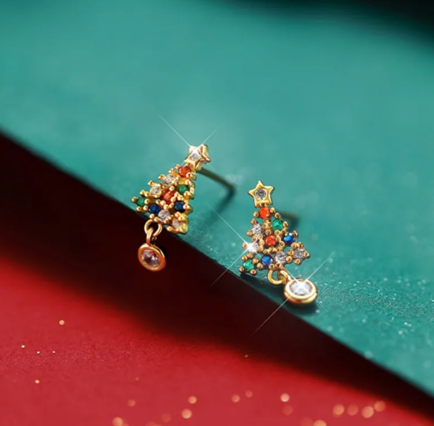 Kerstboom oorbellen - goudkleurige dames oorbellen - Liefs Jade