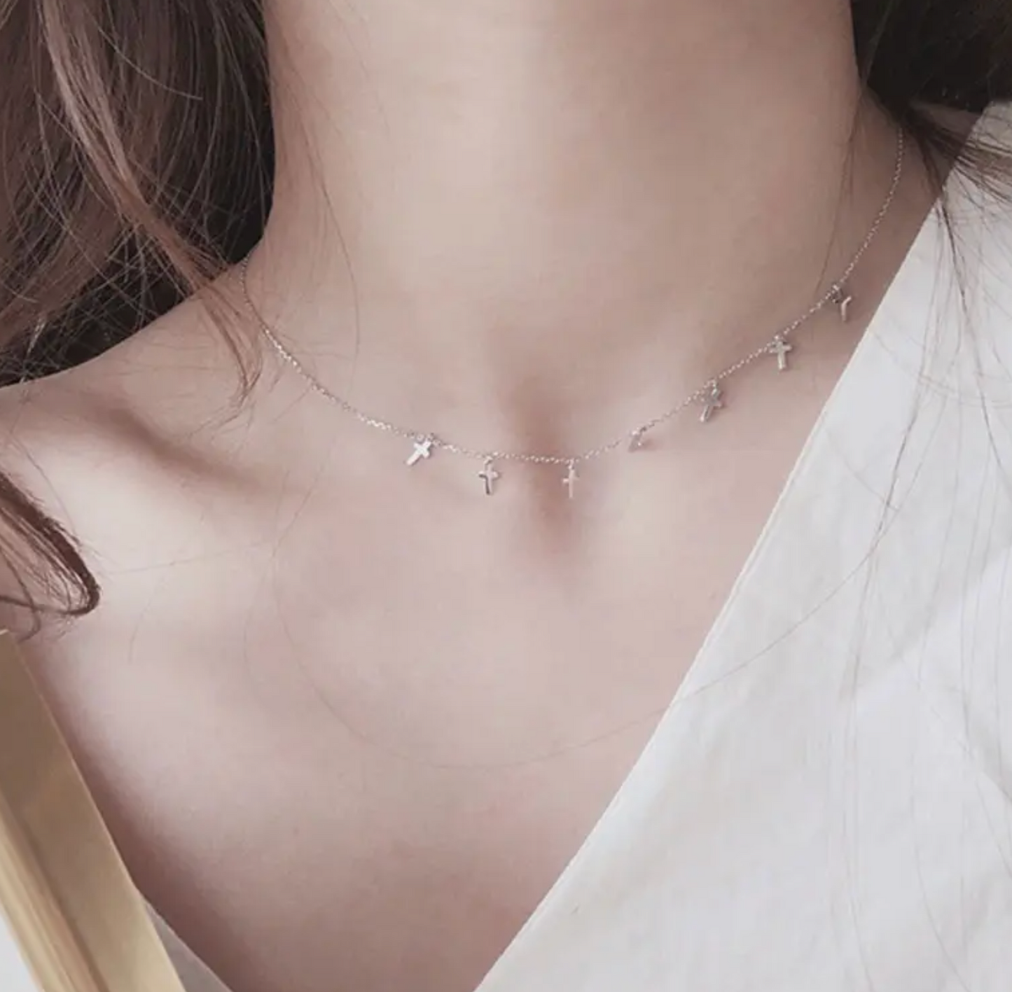 Cross Ketting - zilverkleurige dames ketting - Liefs Jade