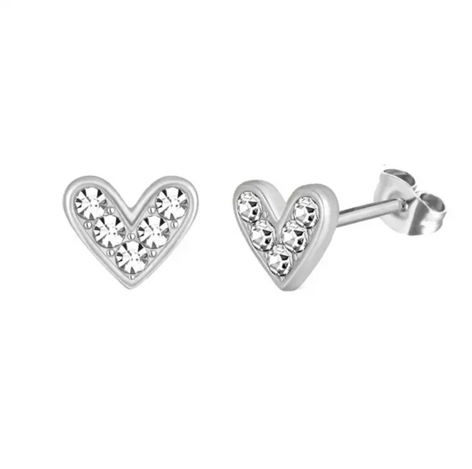 Heart earrings - zilverkleurig - Liefs Jade