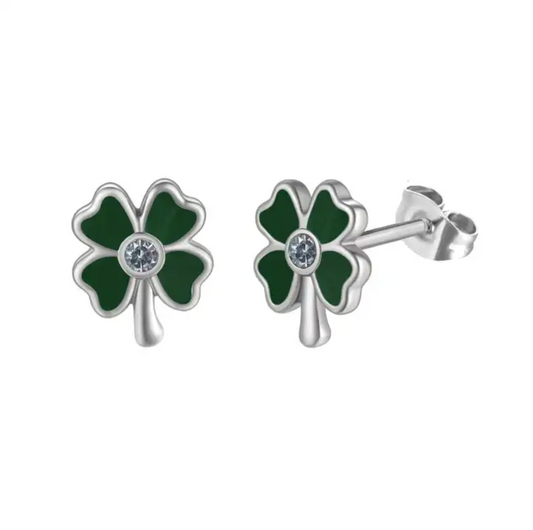 Lucky earrings - groene oorstekers - Liefs Jade