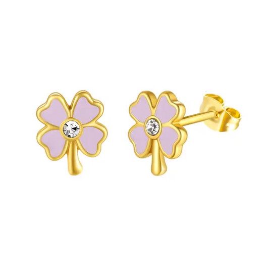 Lucky earrings - roze oorstekers - Liefs Jade