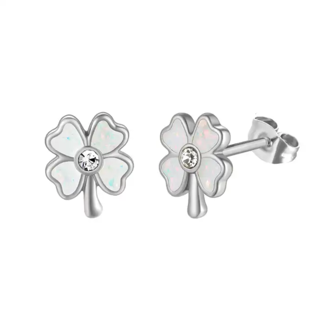 Lucky Earrings - witte oorbellen - Liefs Jade
