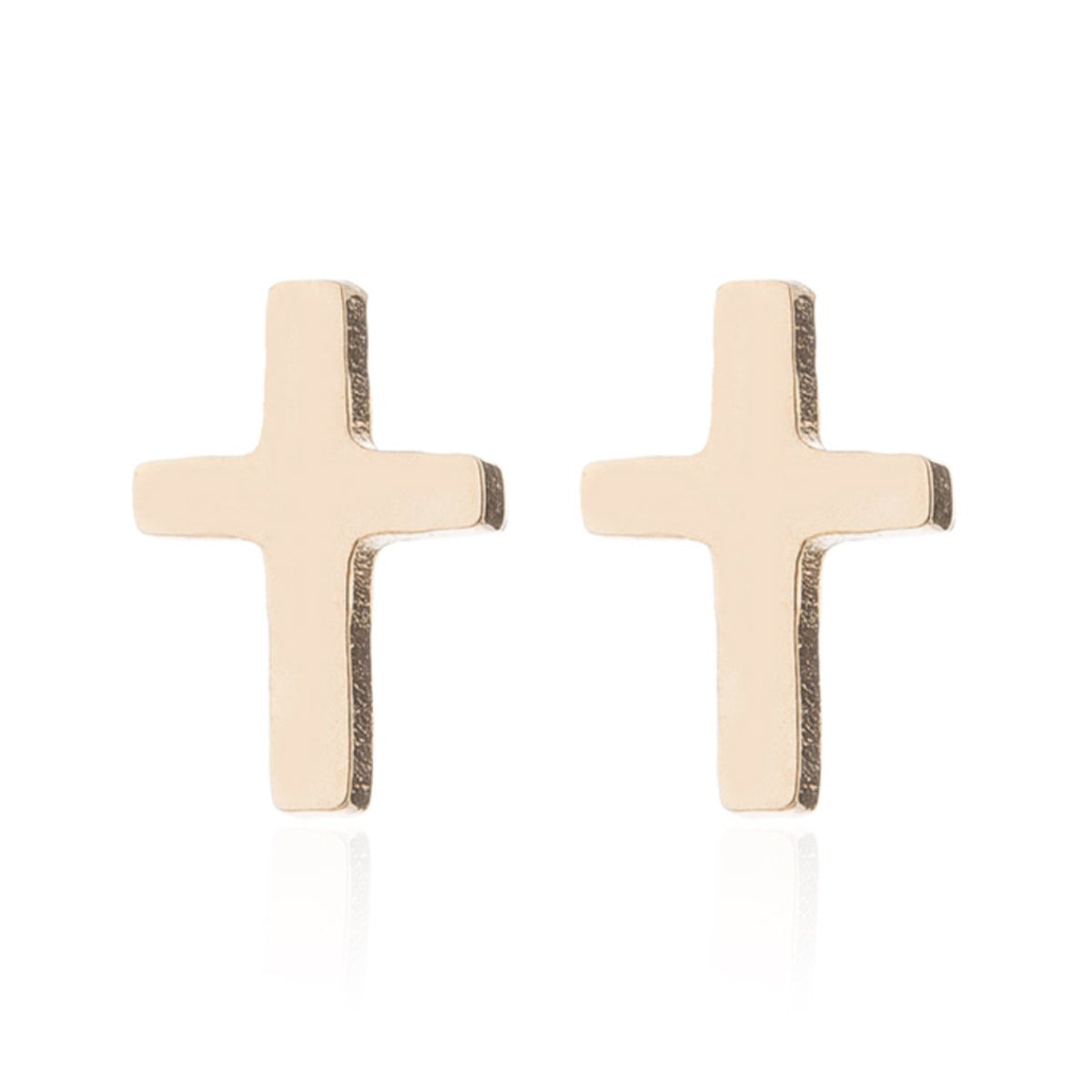 Kruis oorbellen stainless steel, goud