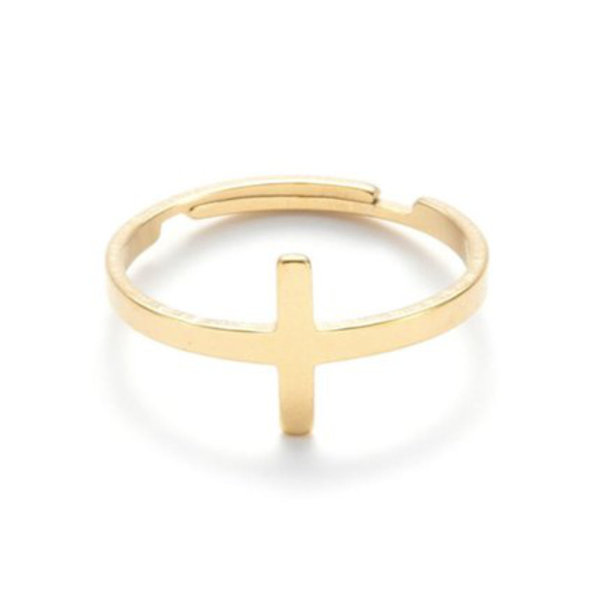 ring met kruis, goud