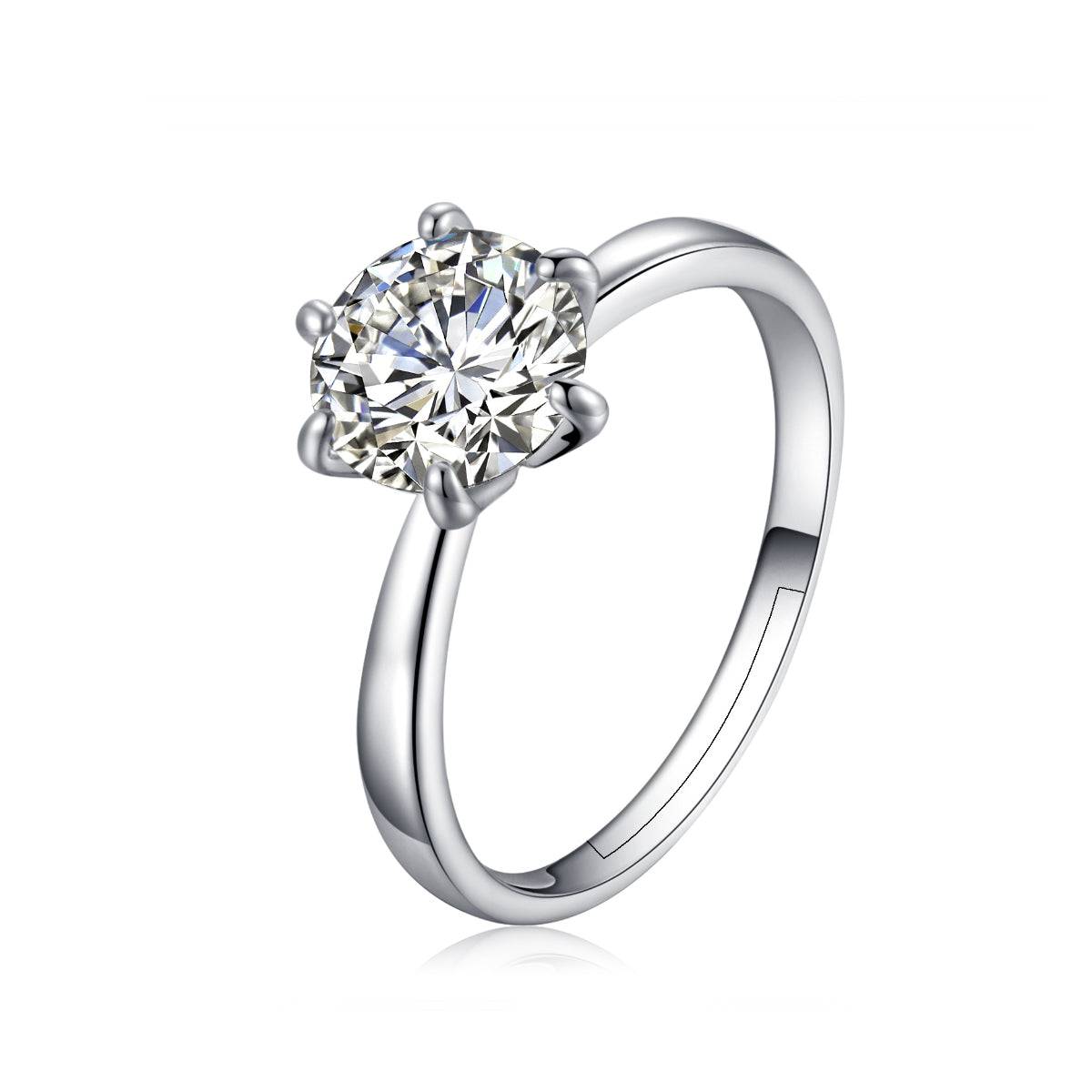 Zilveren dames verlovingsring met Zirkonia steen - verstelbaar