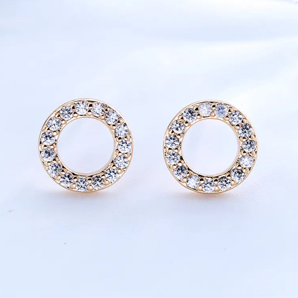 Dames oorbellen – Zirkonia oorbellen – rondje oorbel