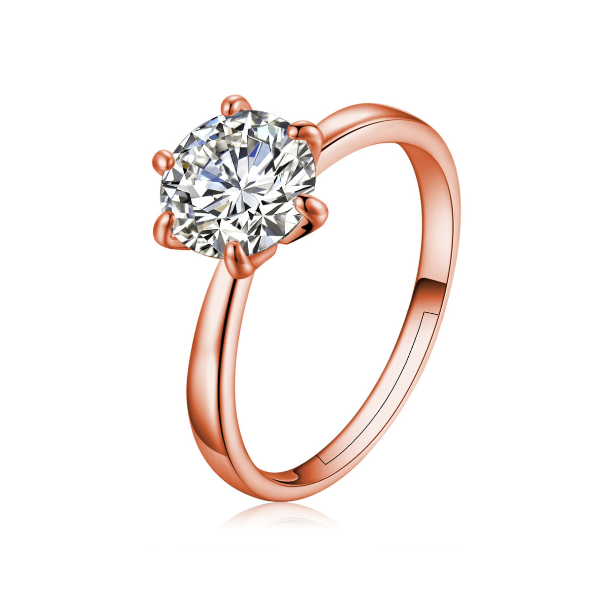 Rosé goud dames verlovingsring met Zirkonia steen - verstelbaar