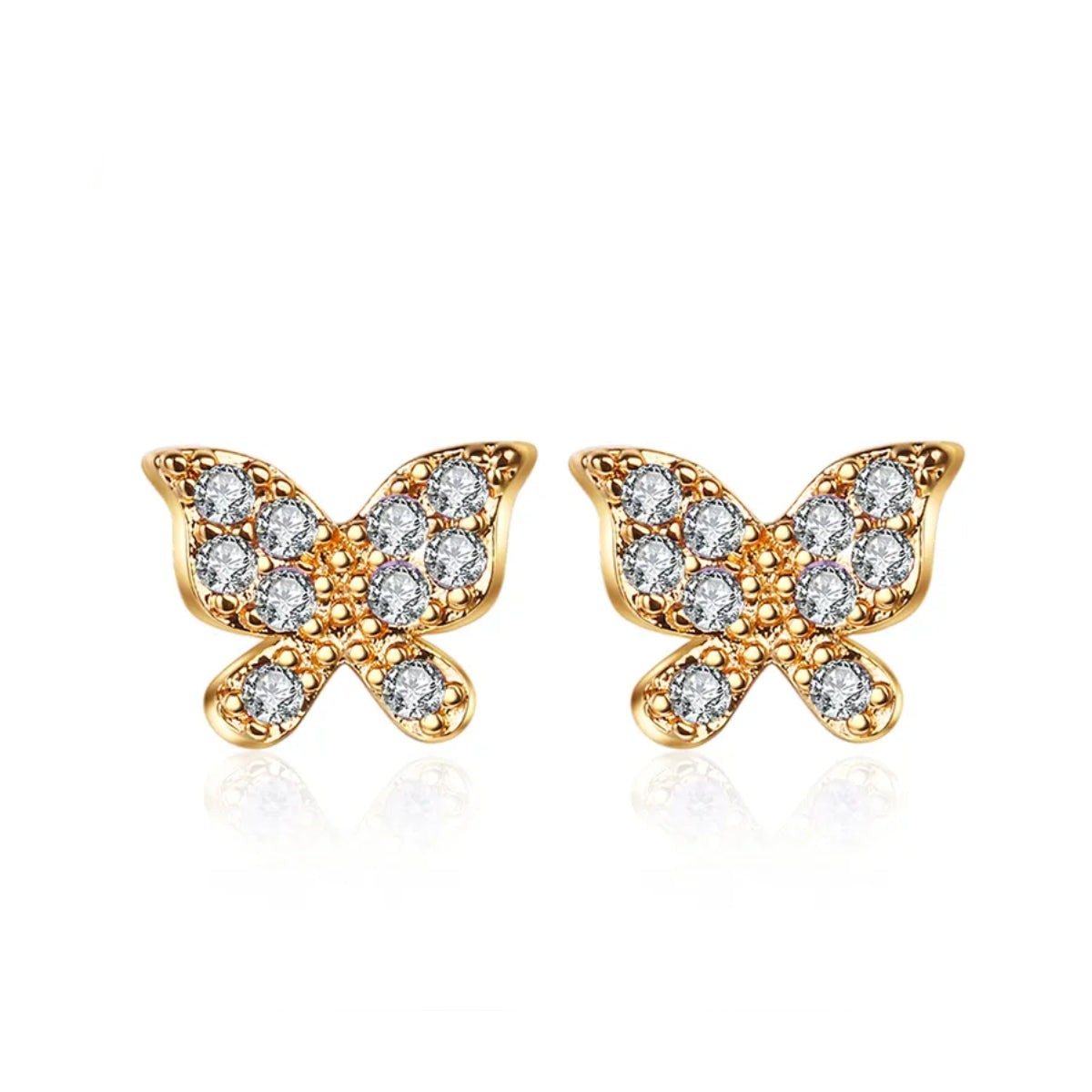 Dames oorbellen met vlinder - Zirkonia