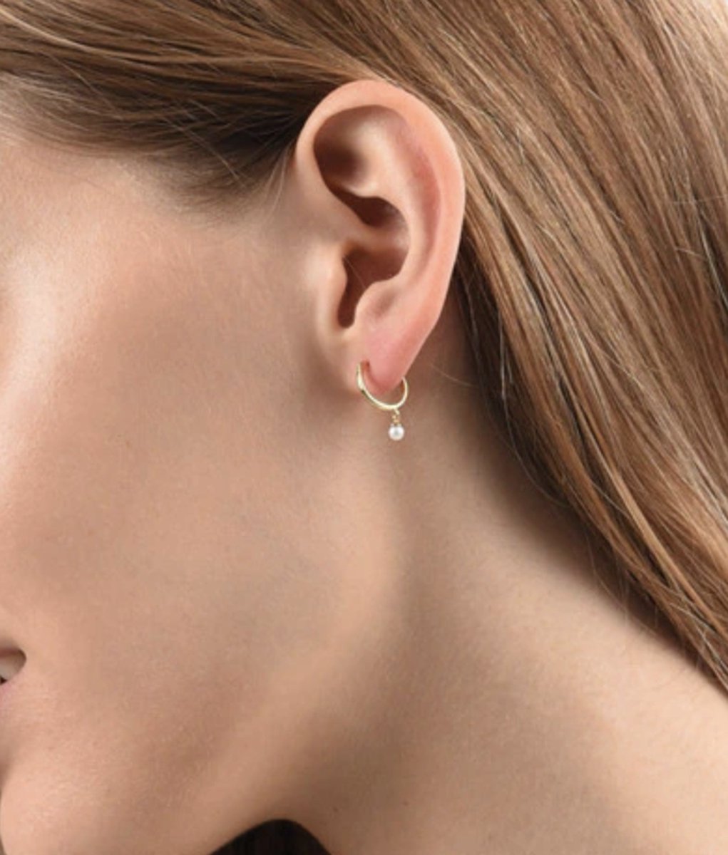 oorbellen met parel, goud