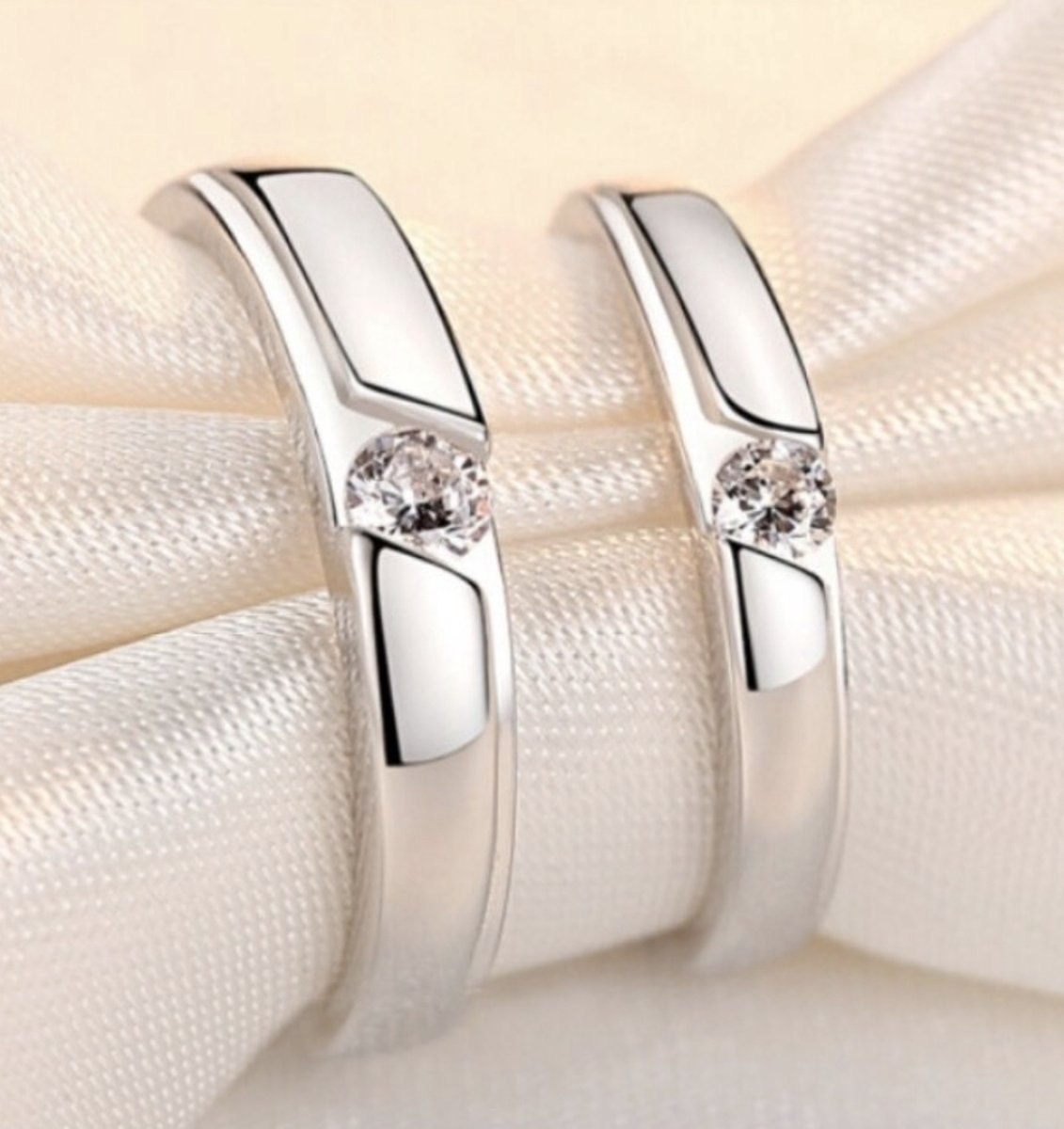 Ringen set dames en heren zilver