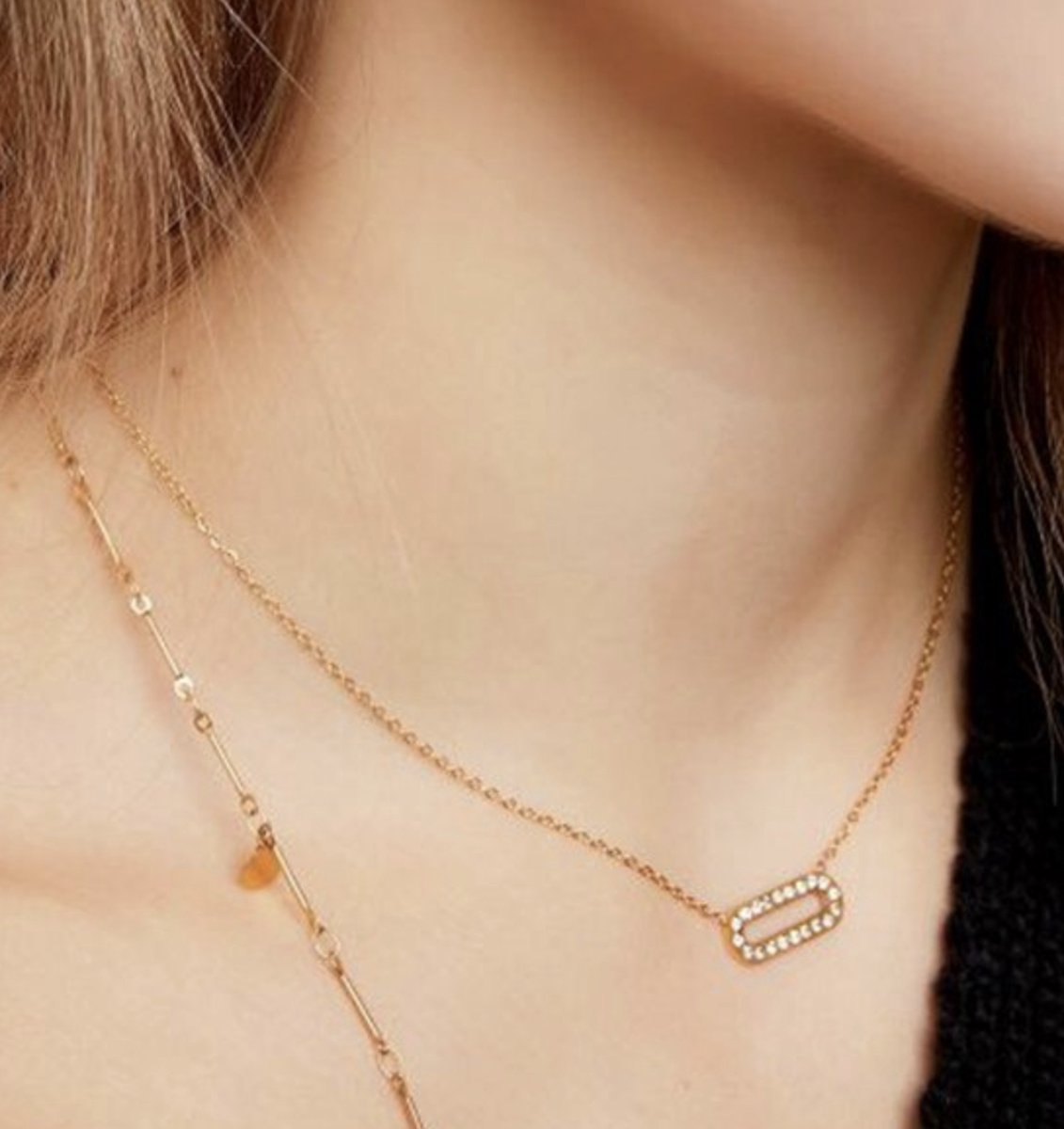 Bar necklace- goudkleurige dames ketting - Liefs Jade