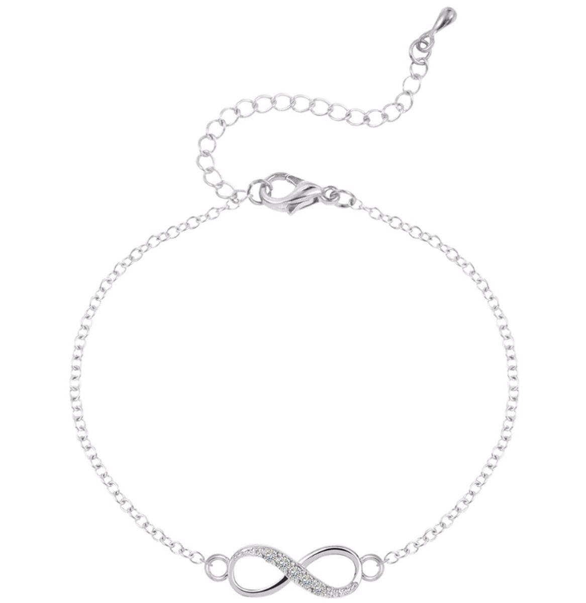 sieradenset infinity armband en kettinkje zilver