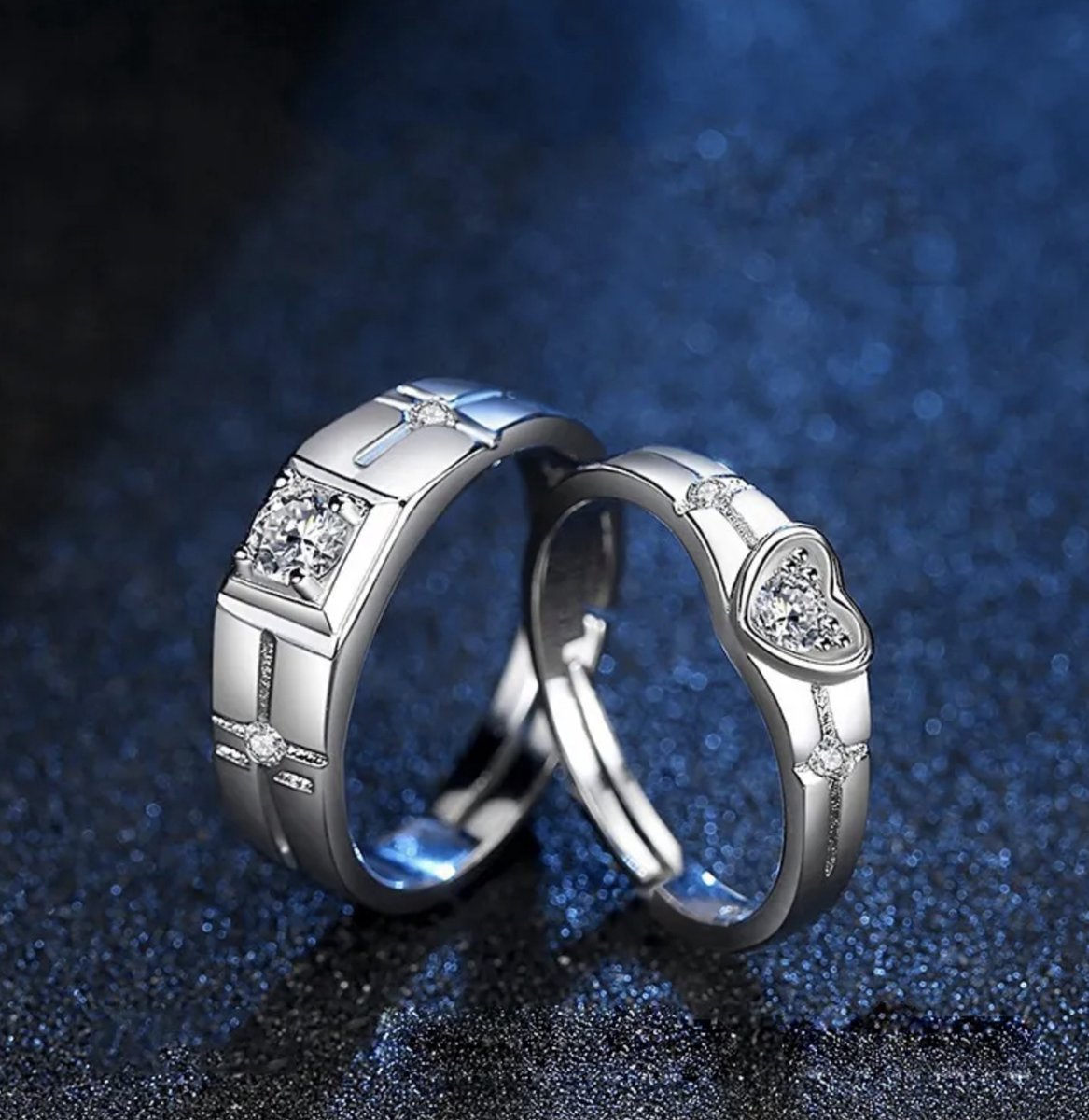 Ringen set dames en heren zilver