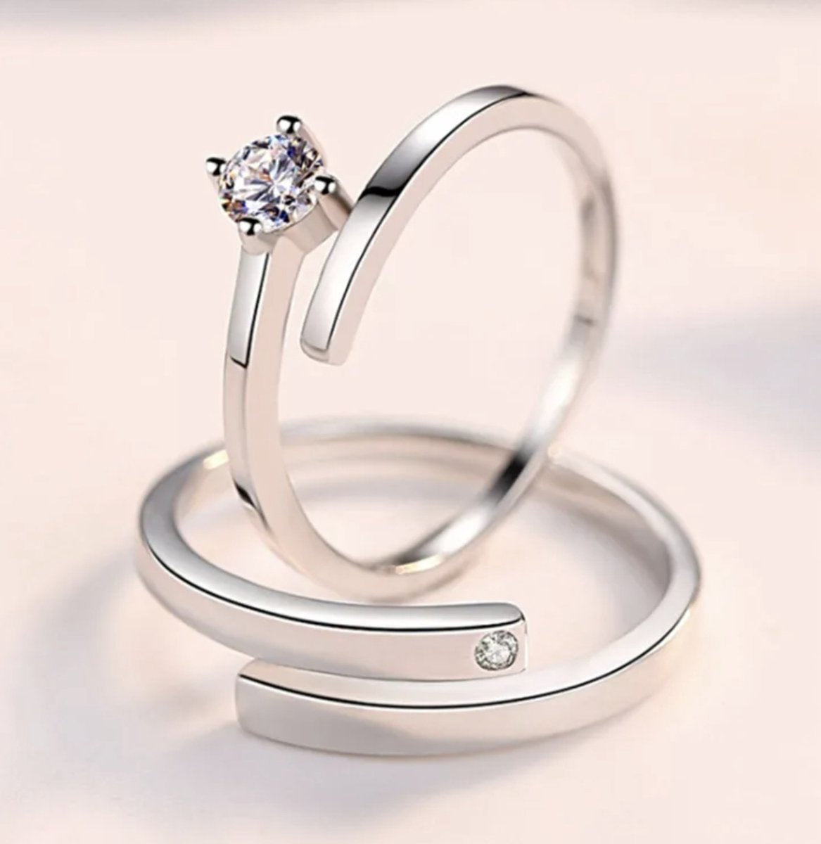 Ringen set dames en heren zilver