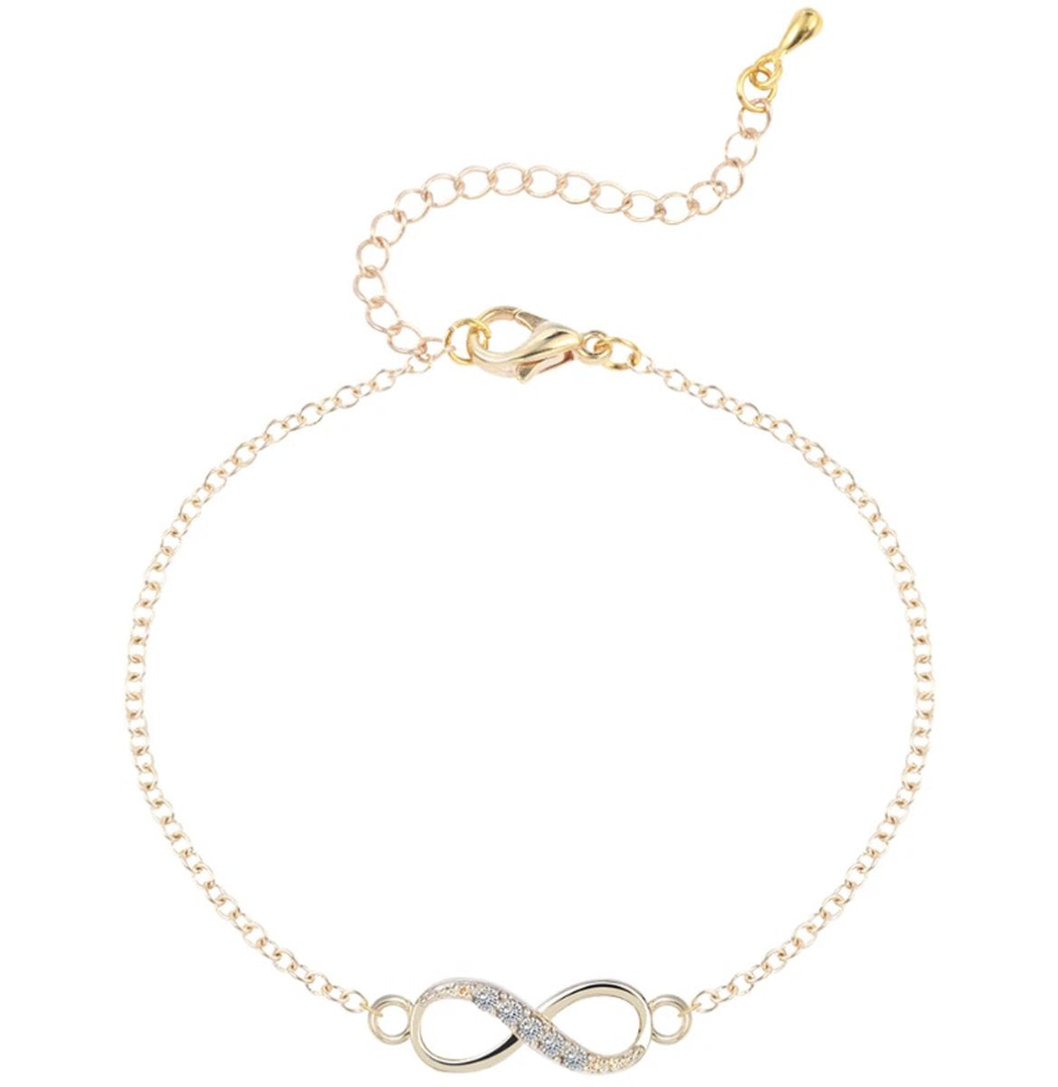 sieradenset infinity armband en kettinkje goud