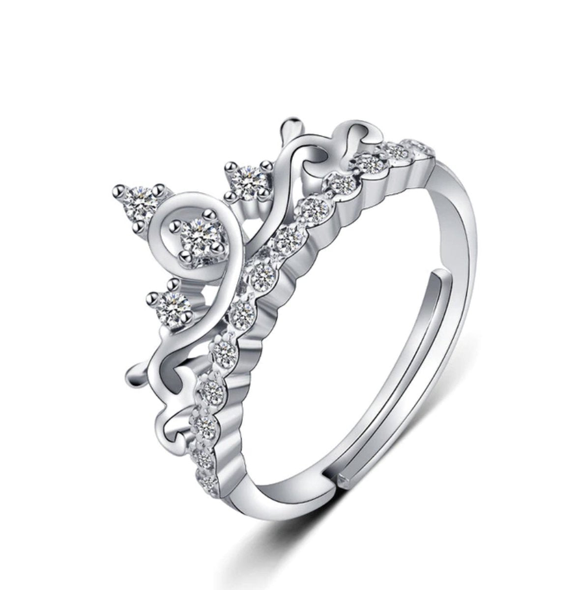 statement kroon ring, zilver