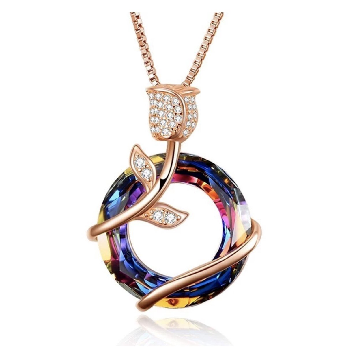 roos ketting met rondje, goud
