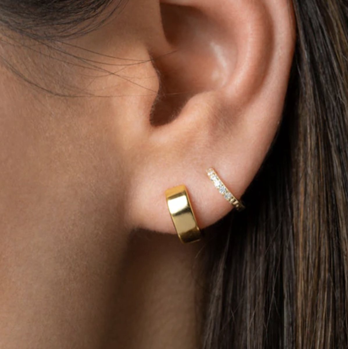 klap oorbellen, goud