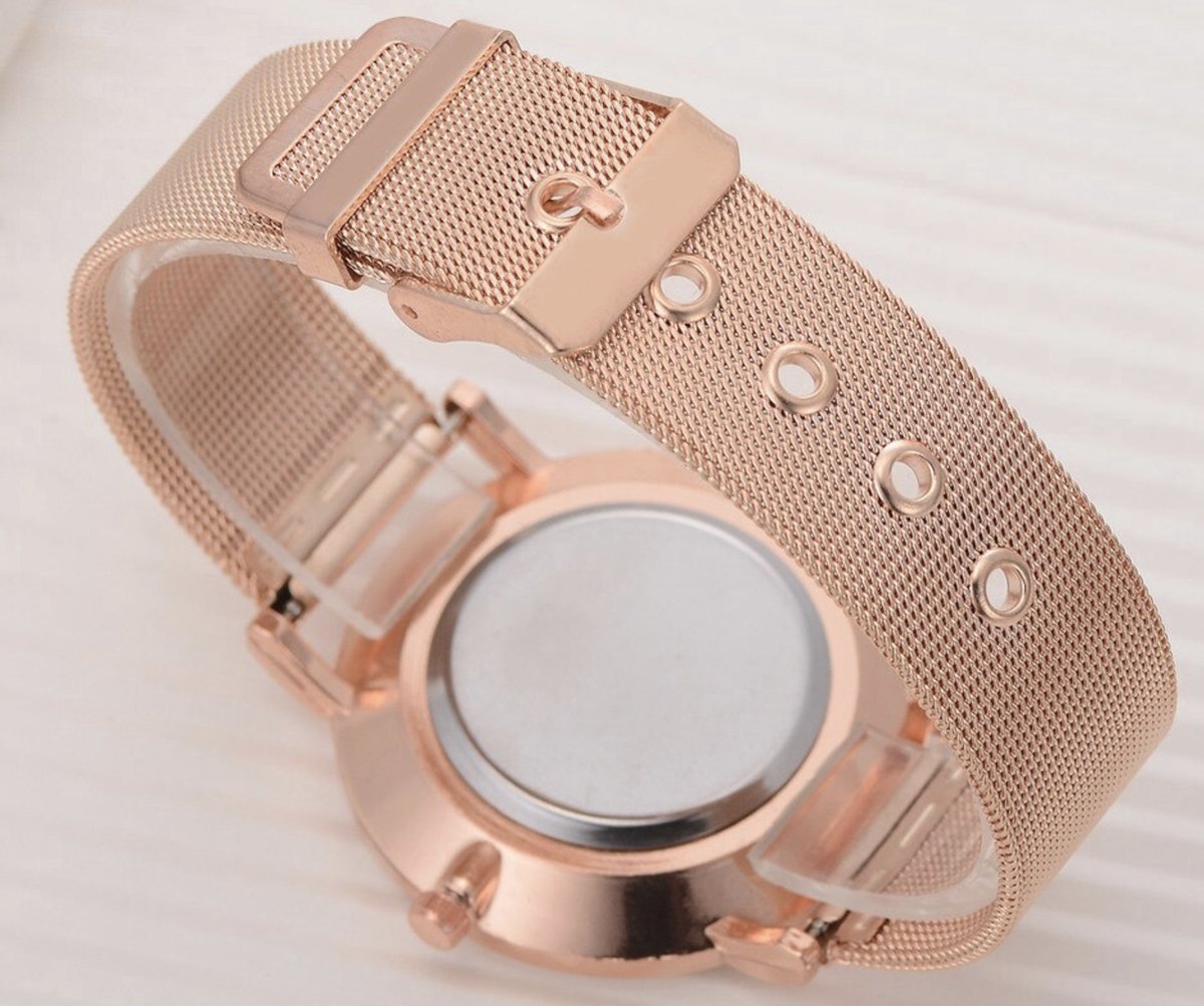 Rosegoud Horloge metaleband