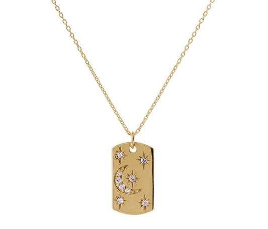 The astro necklace - gold plated ketting met maan en sterren - Liefs Jade