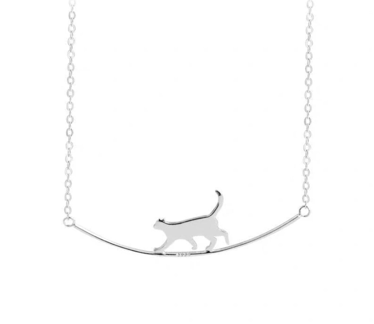 kettinkje met kat, zilver