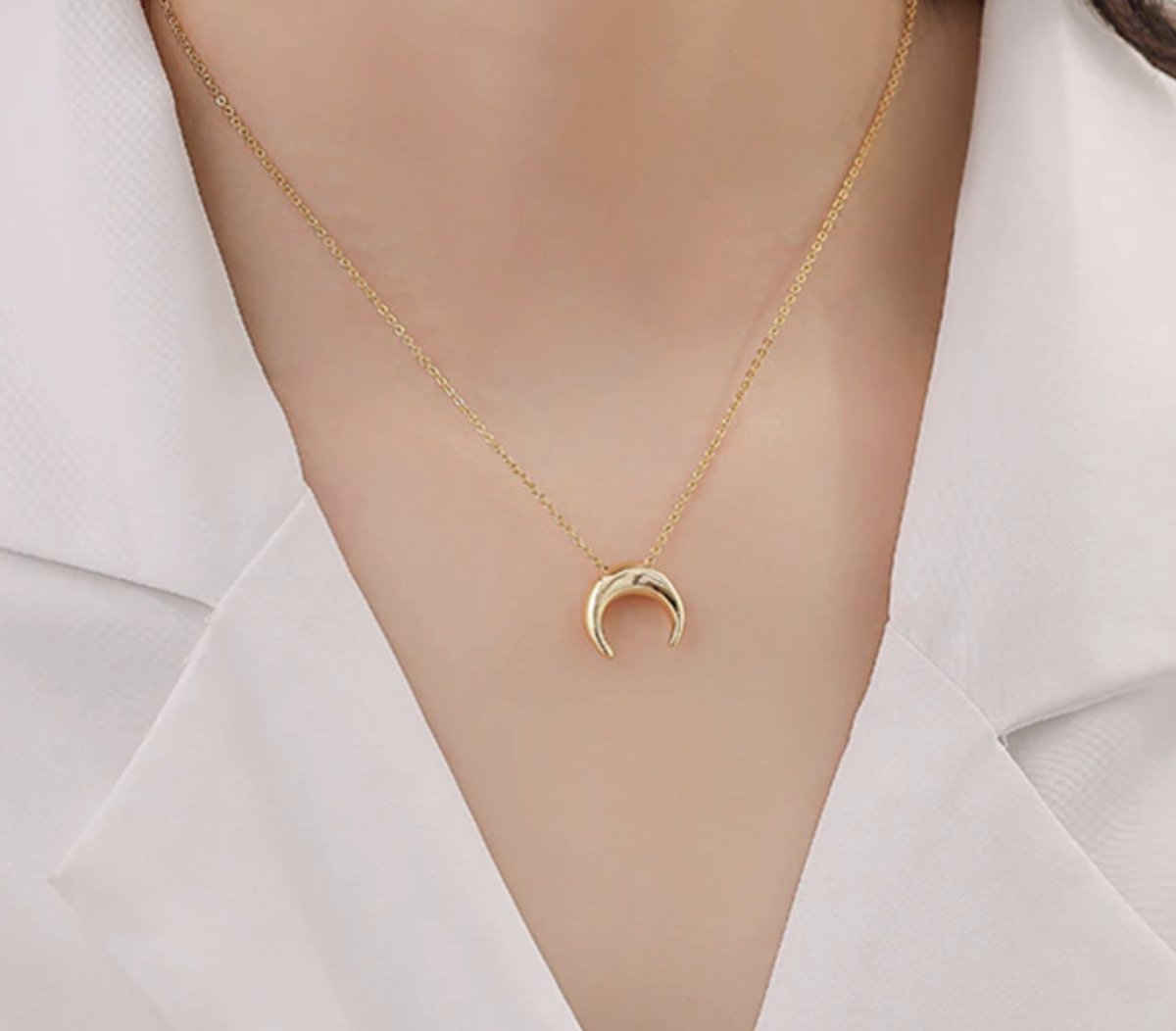 ketting met maan, goud