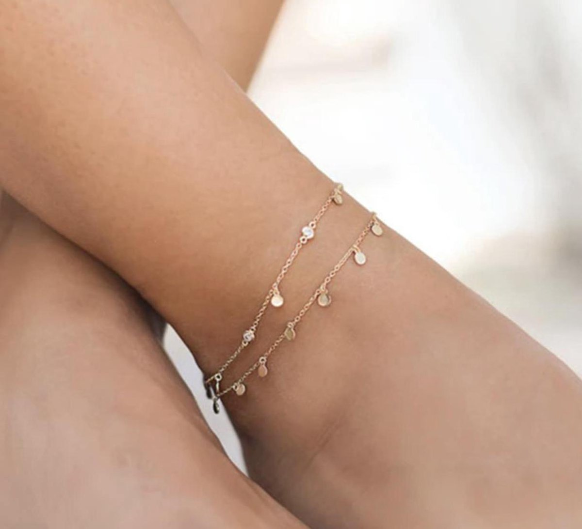 Enkelbandje dames 925 zilver muntjes