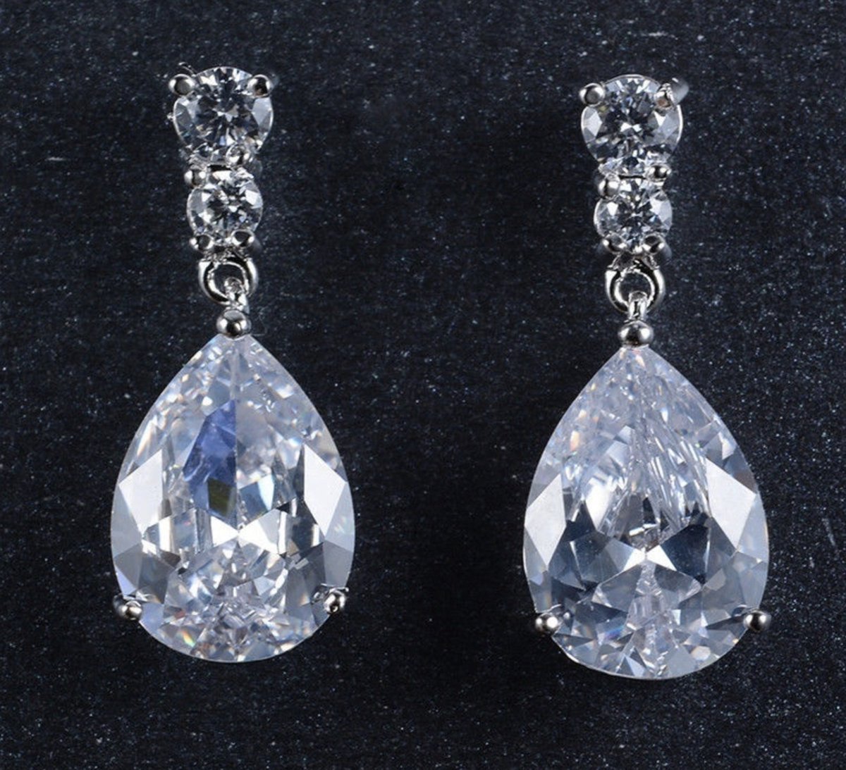 feestelijke oorbellen transparant zirkonia