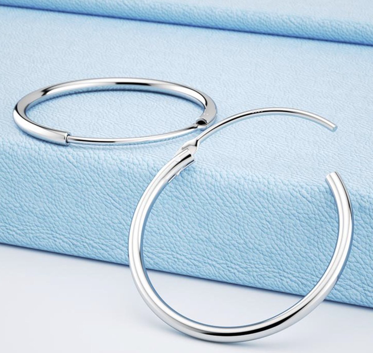 ronde oorringen, zilver