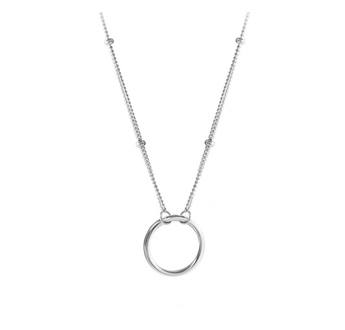 The circle necklace - dames choker zilver - Liefs Jade