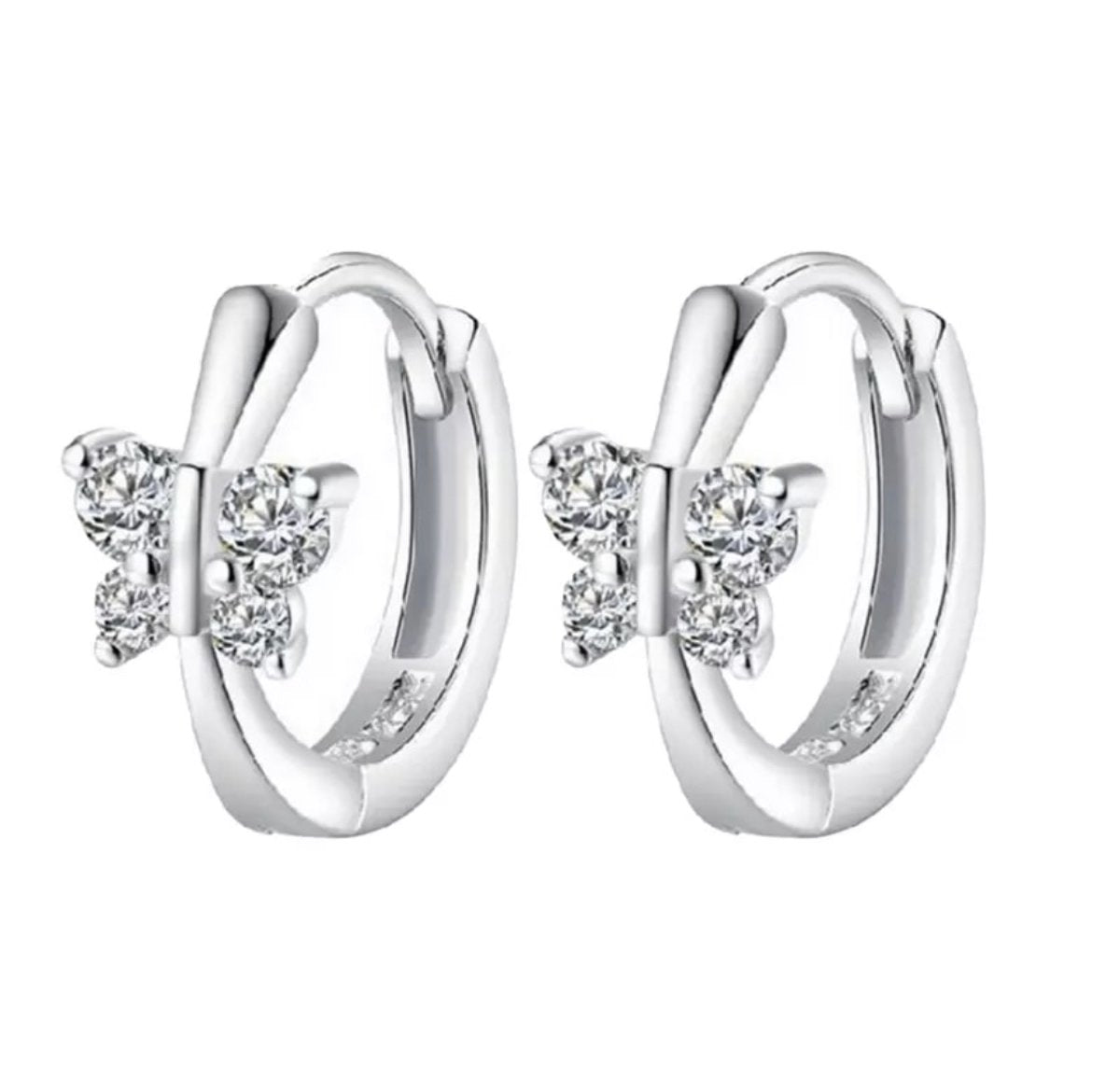 vlinder oorbellen, zilver