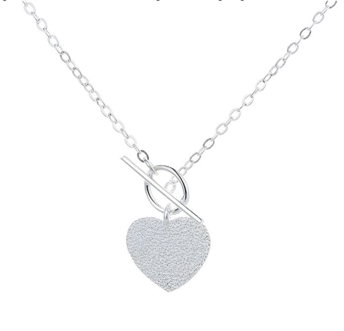 ketting met hartje, zilver