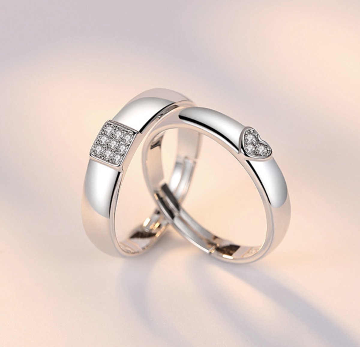 Ringen set dames en heren zilver