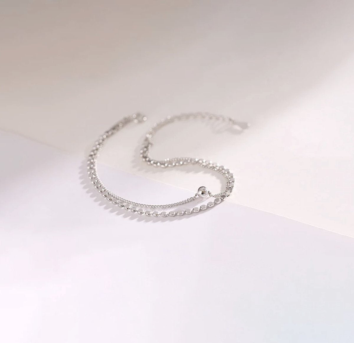 dubbele armband, zilver