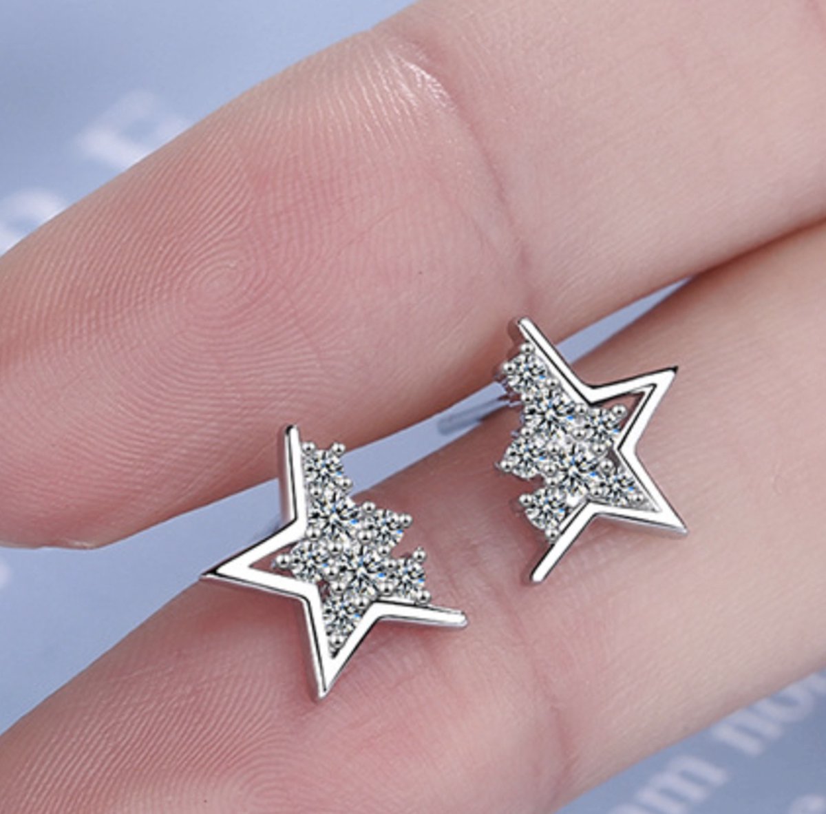 ster oorbellen, zilver