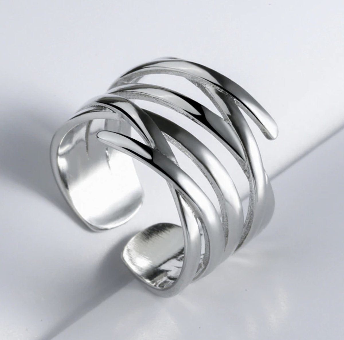 Grote stoere ring, zilver