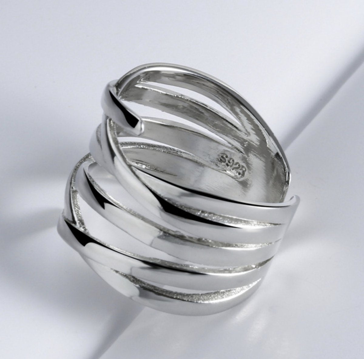 Grote stoere ring, zilver