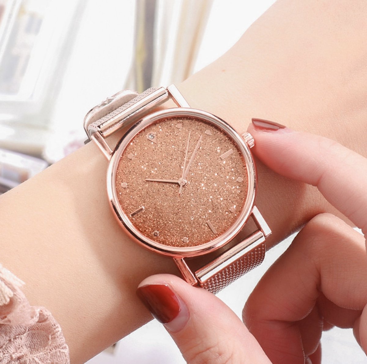 rosékleurige dames horloge ⌀ 36 mm