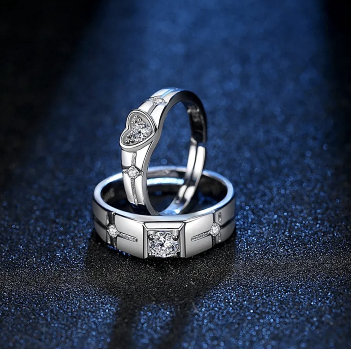 Ringen set dames en heren zilver